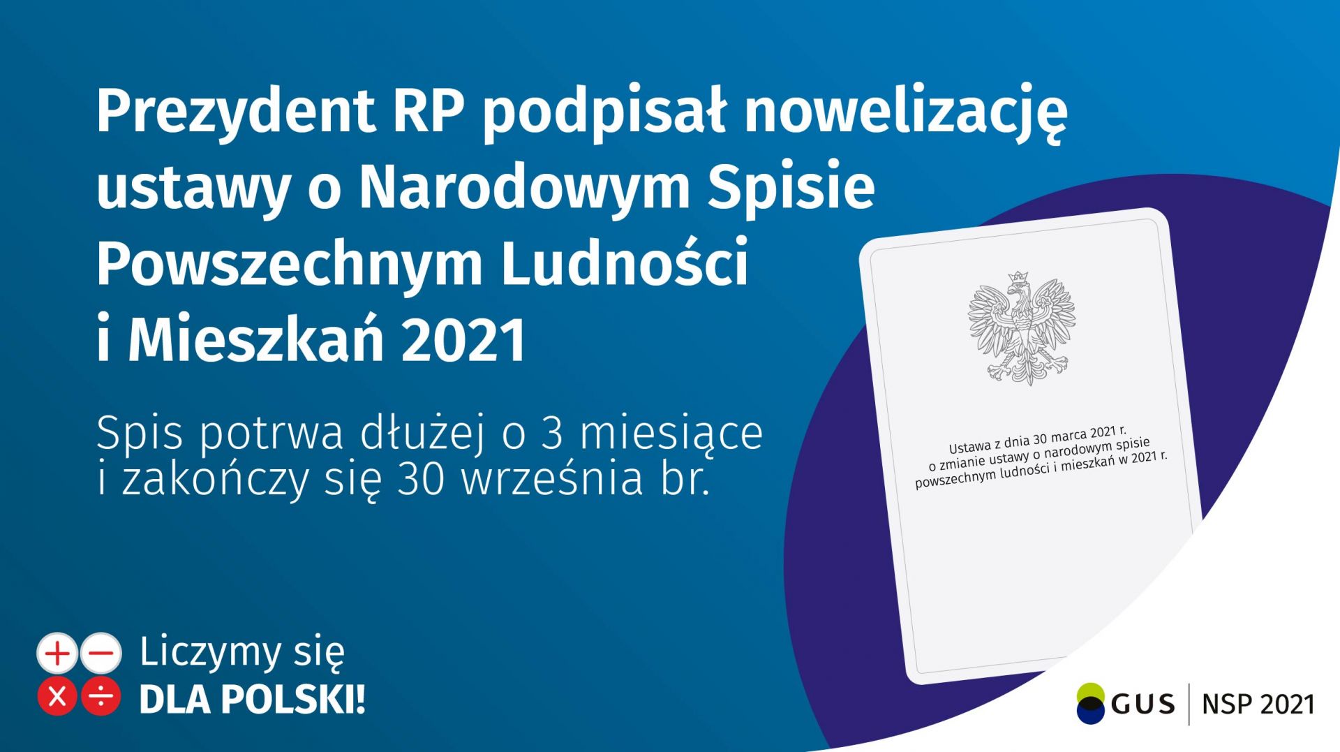 informacja o przedłużeniu spisu